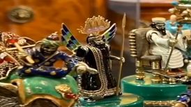 صفحه شطرنج نفیس  پیکار بین اسکندر مقدونی و داریوش سوم هخامنشی